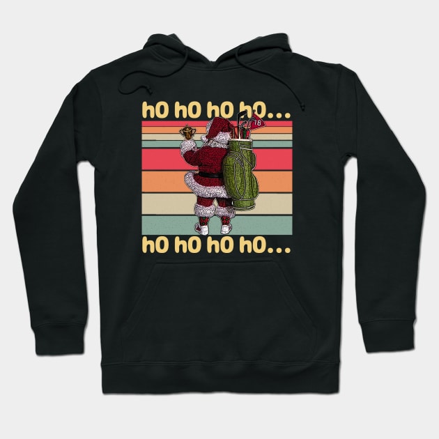 Retro Ho Ho Ho Golf Hoodie by kiwodesign